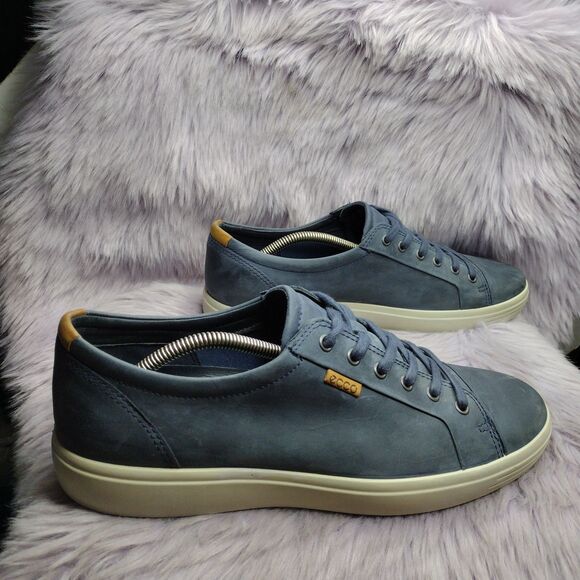 Bundle Of 2 Ecco Leather Danish Design Casual Shoes Mens Size 12 Blue Grey - Picture 3 of 16
